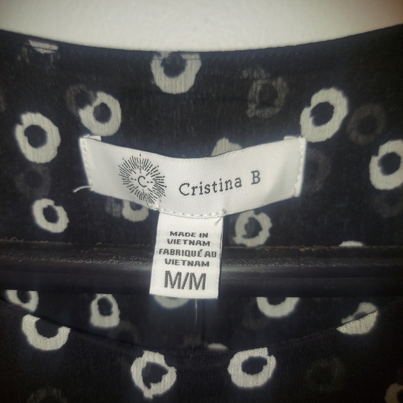 NWT Cristina B Layered Sleeveless Black and White Tunic Tank Top sz M - Picture 8 of 8